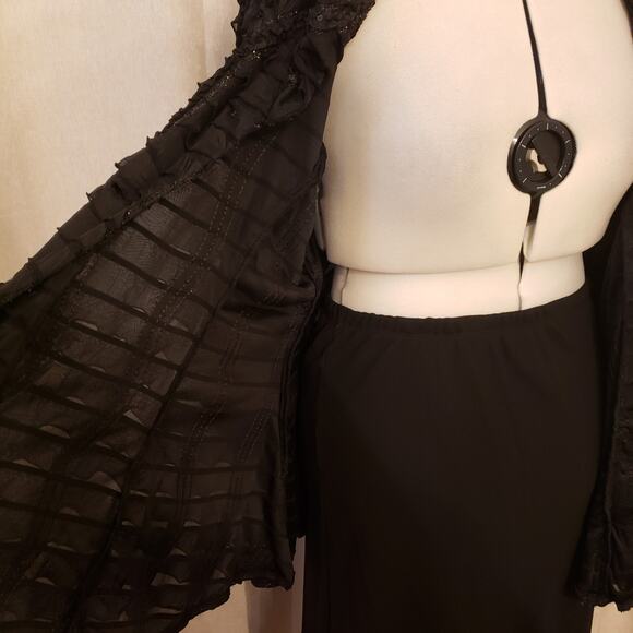 Come N See Black Ruffle Sequin Chiffon Jacket 2 PC Dress (Size 2X, NWT): - Picture 8 of 14